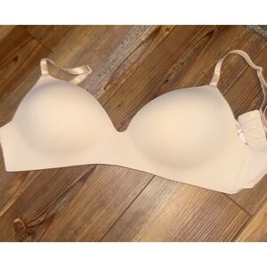 Women's Victoria's Secret T-Shirt Lightly Lined Wireless Bra 32DDD Pink Beige